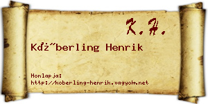 Köberling Henrik névjegykártya